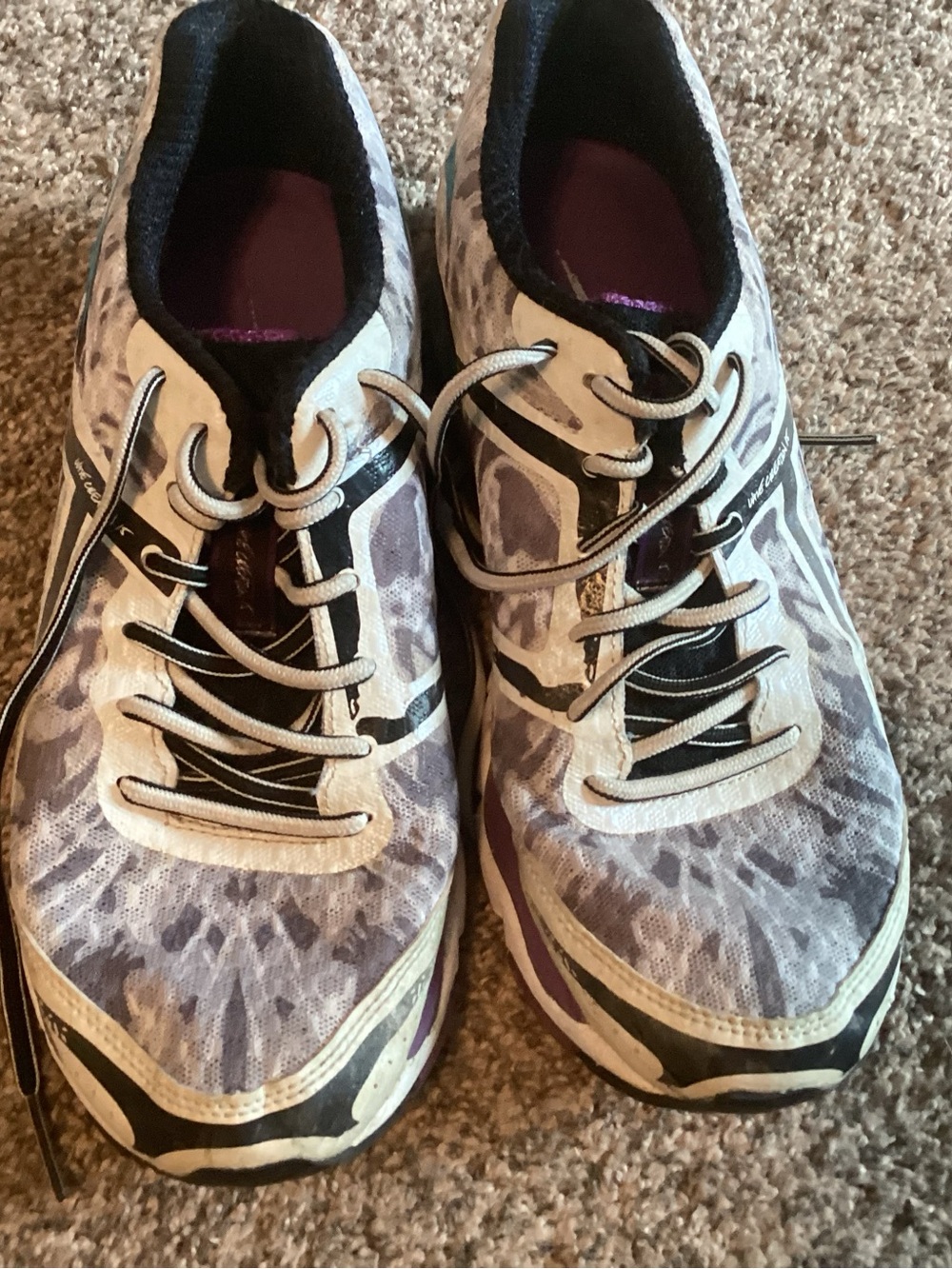 Mizuno White, Black and Purple Women's Running Sneakers